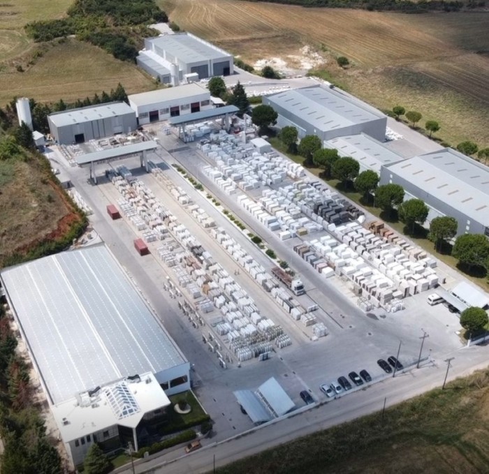 Aerial view of Moschou marble factory