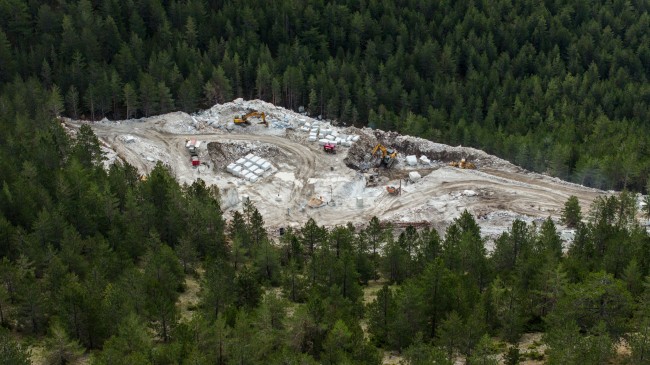 Aerial view of Fleva Dione quarry