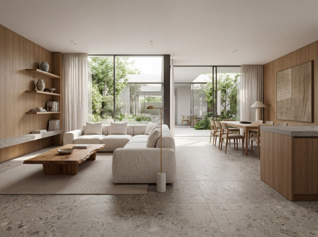 Ceppo Di Noci Living Room Flooring Application