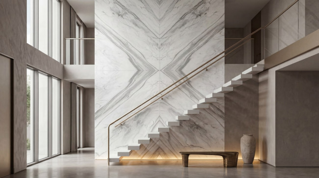 Statuario Greco Wall Cladding Application
