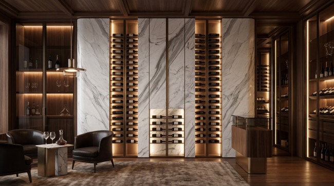 Statuario Greco Wine Room Application