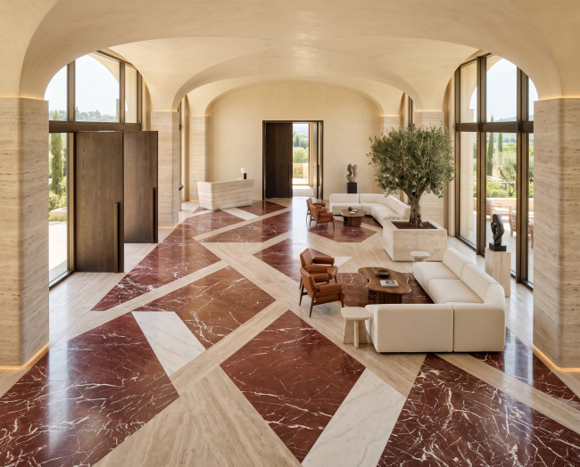 ROSSO IMPERIALE Hotel Lobby Flooring Application